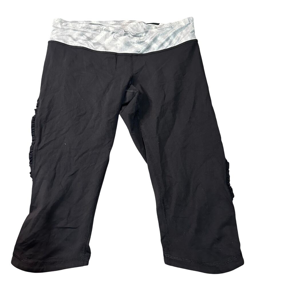 LULULEMON Women's Run: Fast And Free Crop Size 8 In Black/Metallic Silver/Coal
